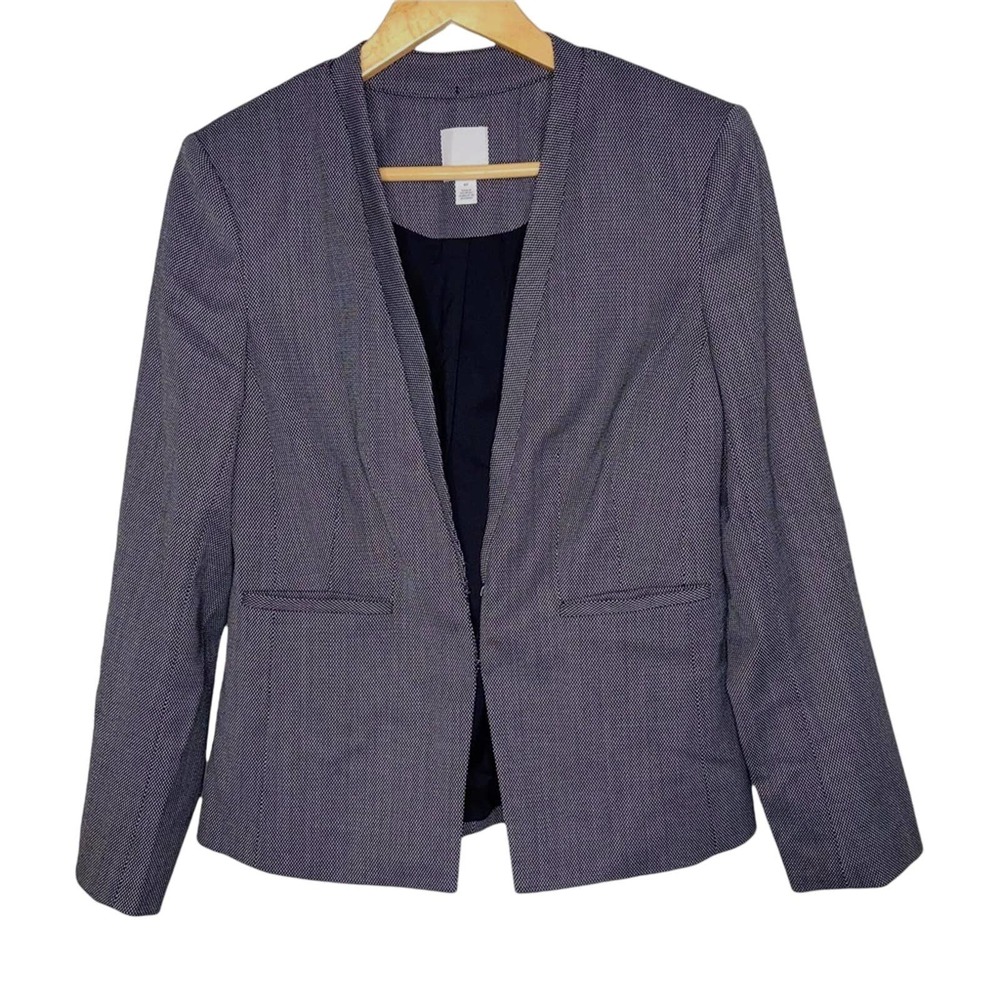 Halogen Black And White Patterned Blazer Career Jacket 8 Petite ~